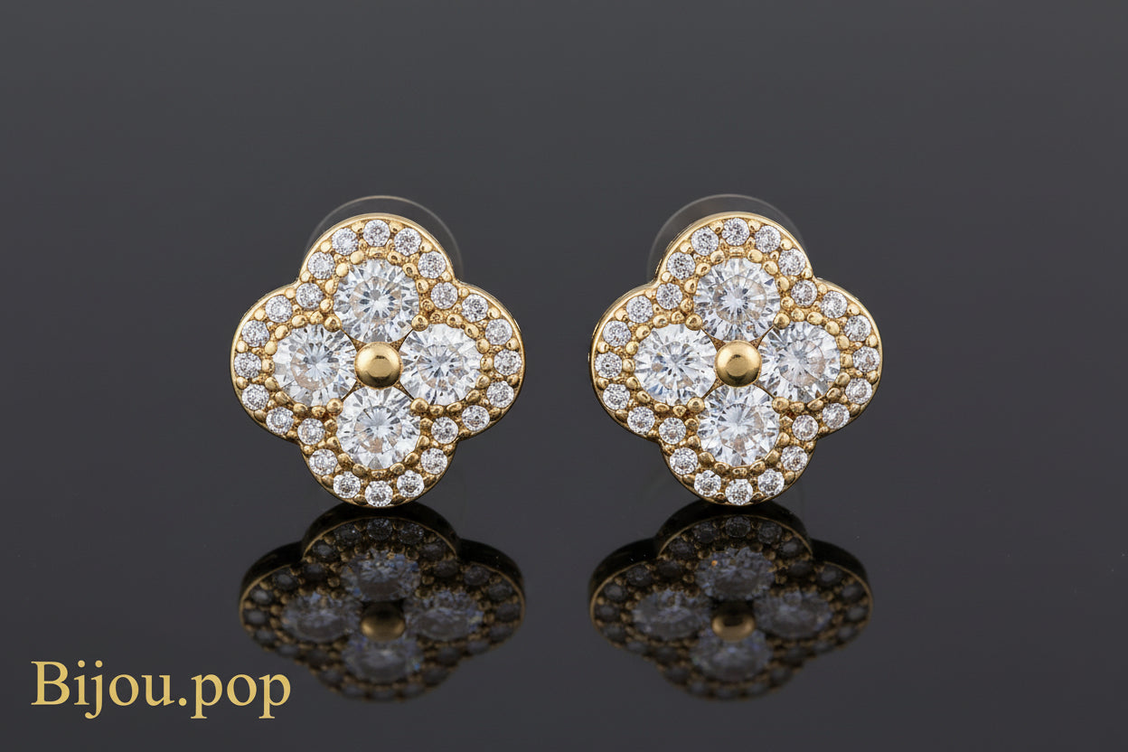 Radiant 18K Gold Bloom Studs