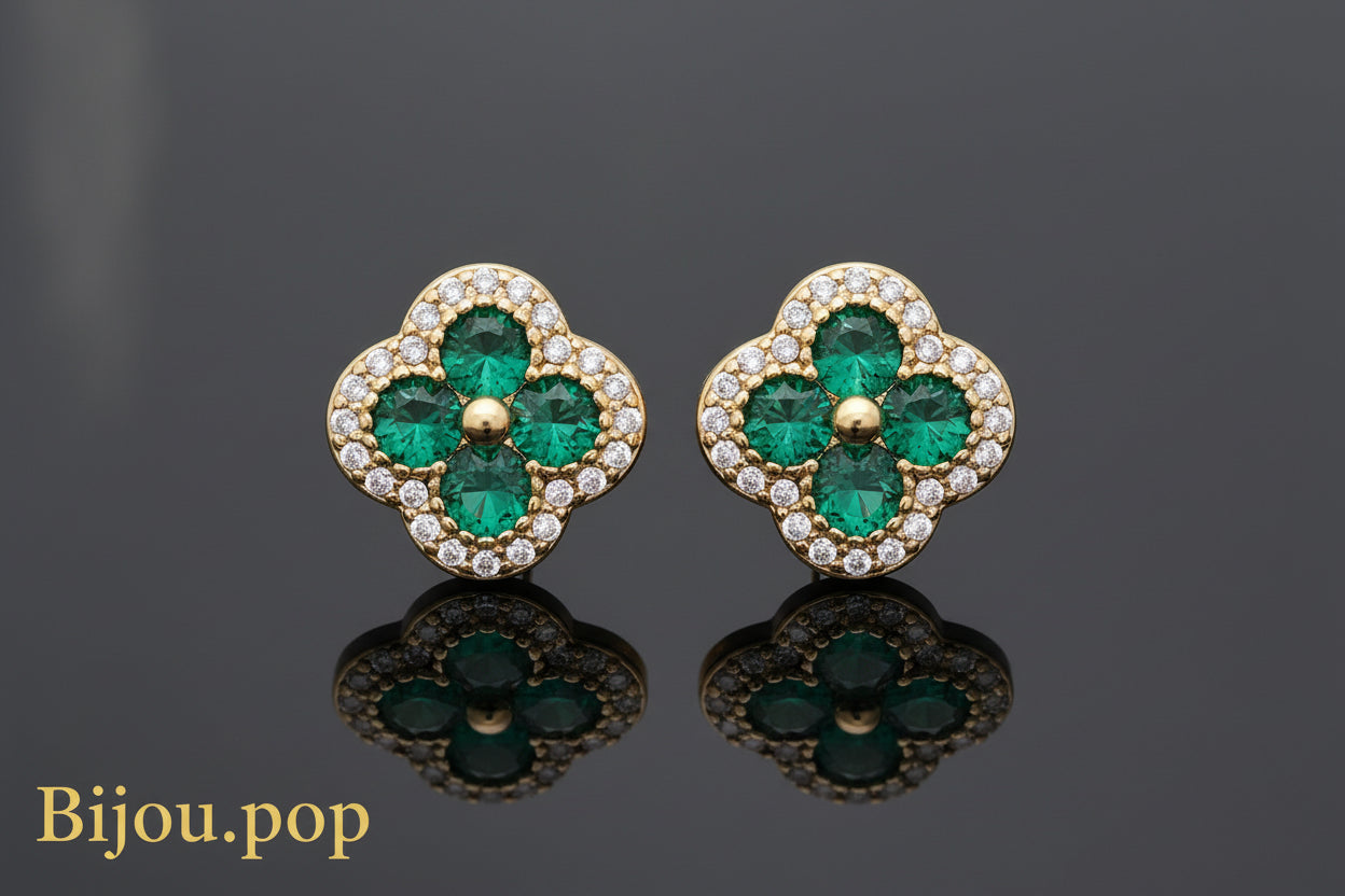 Radiant 18K Gold Bloom Studs