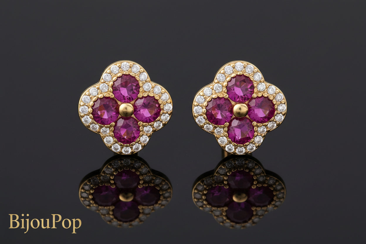 Radiant 18K Gold Bloom Studs