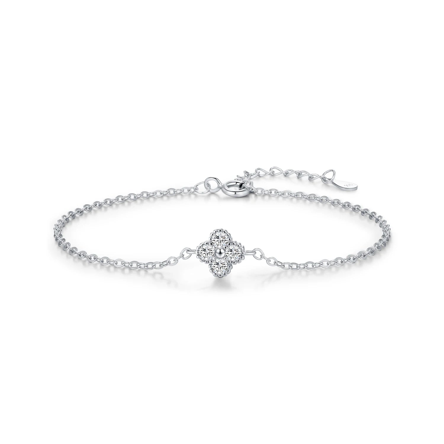 Lucky Clover Sterling Silver Bracelet