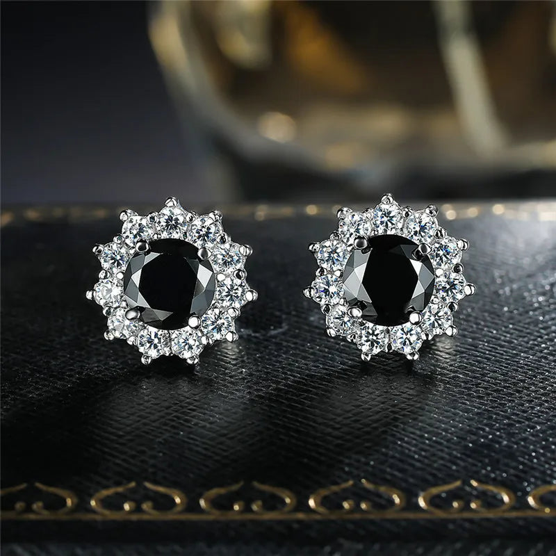 Midnight Crystal Double Stud Earrings
