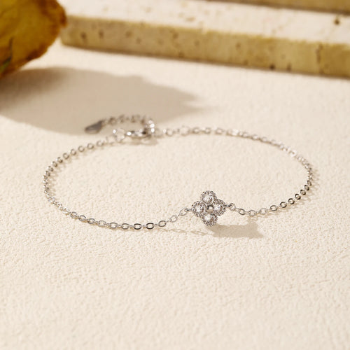 Lucky Clover Sterling Silver Bracelet